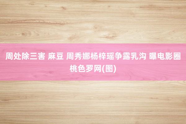 周处除三害 麻豆 周秀娜杨梓瑶争露乳沟 曝电影圈桃色罗网(图)