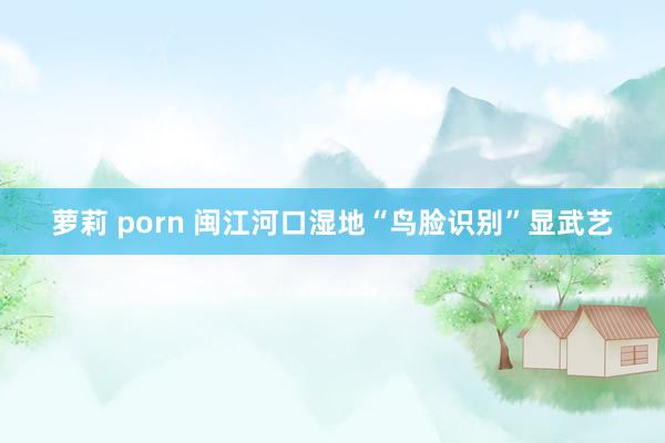 萝莉 porn 闽江河口湿地“鸟脸识别”显武艺